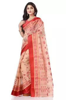 Multicolor Woven Cotton Saree Without Blouse