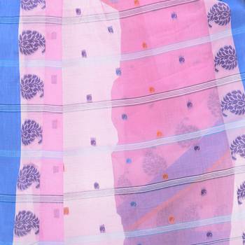 Pink woven cotton saree  3