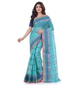 Light Blue Woven Cotton Saree Without Blouse