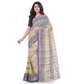 Grey Woven Cotton Saree Without Blouse
