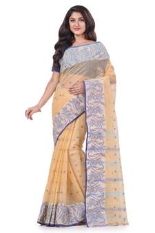 Multicolor Woven Cotton Saree Without Blouse