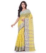 Yellow woven cotton saree 