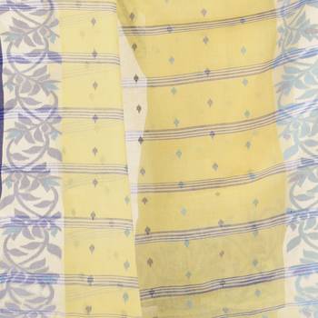Yellow woven cotton saree  3