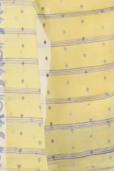 Yellow woven cotton saree 