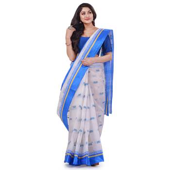 Multicolor Woven Cotton Saree Without Blouse 2
