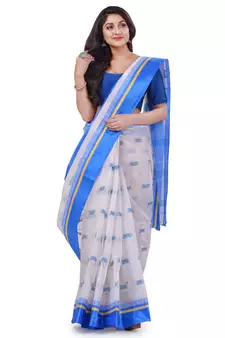 Multicolor Woven Cotton Saree Without Blouse
