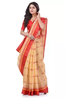 Multicolor Woven Cotton Saree Without Blouse
