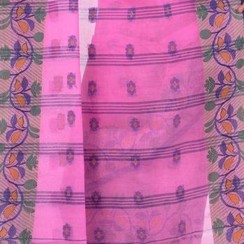 Pink Woven Cotton Saree Without Blouse 3