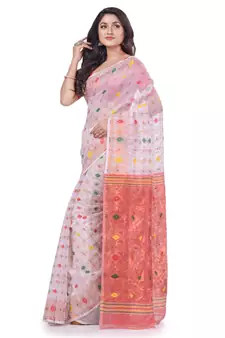 Multicolor Woven Cotton Saree Without Blouse