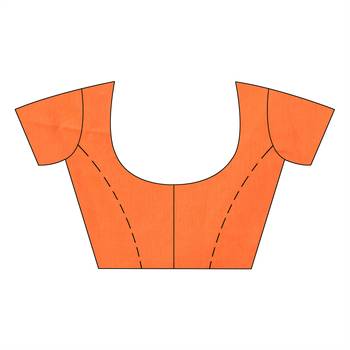 Orange hand woven cotton saree with blouse 4