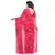 Pink hand woven cotton saree with blouse