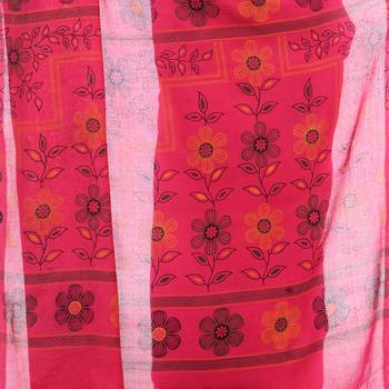Pink hand woven cotton saree with blouse 3