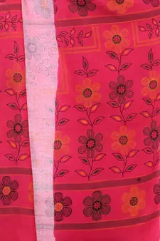 Pink hand woven cotton saree with blouse
