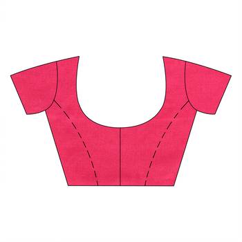 Pink hand woven cotton saree with blouse 4