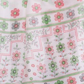 White hand woven cotton saree with blouse 3