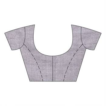 Grey hand woven cotton saree with blouse 4