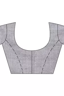 Grey hand woven cotton saree with blouse