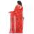 Red hand woven cotton saree with blouse