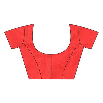 Red hand woven cotton saree with blouse 4