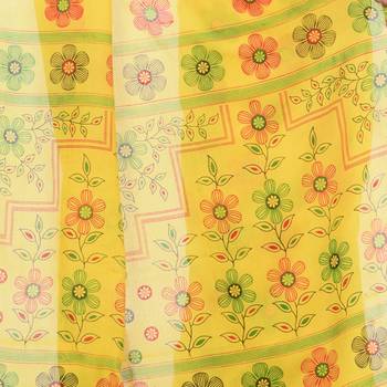Yellow hand woven cotton saree with blouse 3