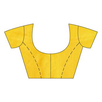Yellow hand woven cotton saree with blouse 4