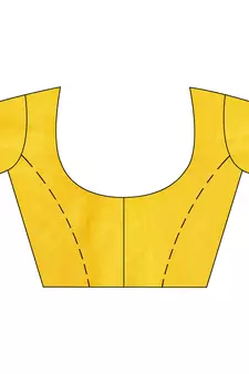 Yellow hand woven cotton saree with blouse