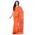 Orange hand woven cotton saree with blouse