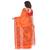 Orange hand woven cotton saree with blouse