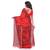 Red hand woven cotton saree with blouse