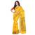 Yellow hand woven cotton saree with blouse