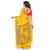 Yellow hand woven cotton saree with blouse
