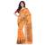Light orange hand woven cotton saree with blouse