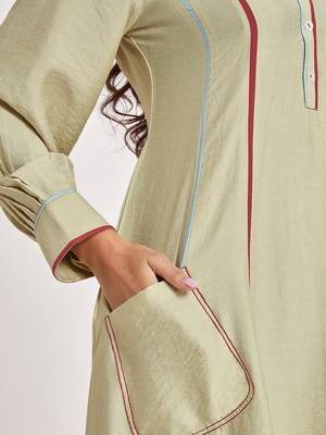 Beige printed viscose rayon long-dresses 5