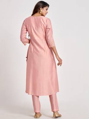 Pink sequins chanderi salwar 2