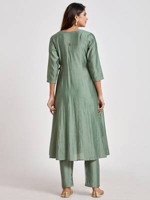 Sea-green mirror chanderi salwar 2