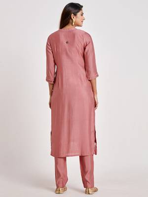 Pink embroidered chanderi salwar 2