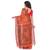Orange hand woven cotton saree with blouse