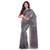 Grey hand woven cotton saree with blouse