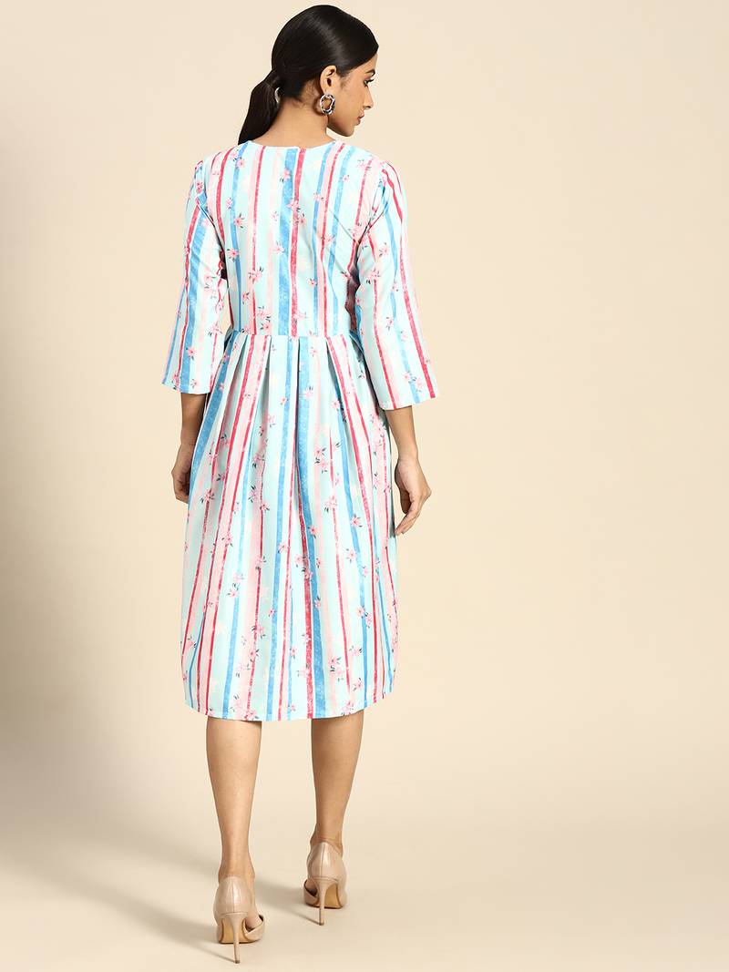 Multi Color Printed American Crepe Styles Women's Kurtis.