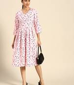 Pink Color Printed American Crepe Styles Women's Kurtis.