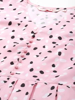 Pink Color Printed American Crepe Styles Women's Kurtis. 3