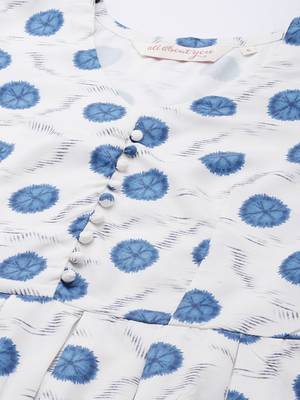 Off White Color Printed American Crepe Styles Women's Kurtis. 3