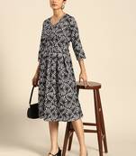 Black Color Printed American Crepe Styles Women's Kurtis.