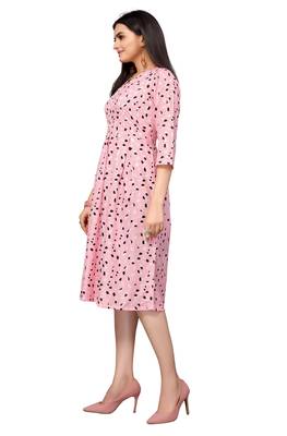 Pink Color Printed American Crepe Styles Women's Kurtis. 4