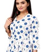 Off White Color Printed American Crepe Styles Women's Kurtis.