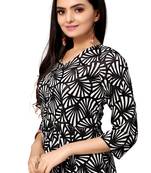 Black Color Printed American Crepe Styles Women's Kurtis.
