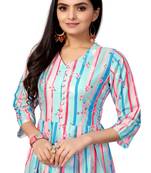 Multi Color Printed American Crepe Styles Women's Kurtis.