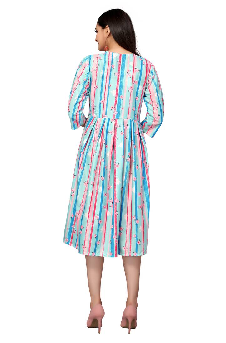 Multi Color Printed American Crepe Styles Women's Kurtis.