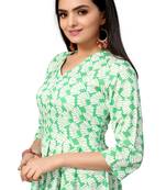 Light Green Color Printed American Crepe Styles Women's Kurtis.