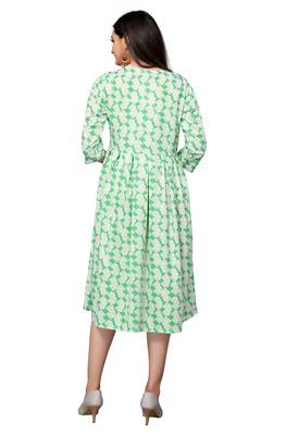 Light Green Color Printed American Crepe Styles Women's Kurtis. 2